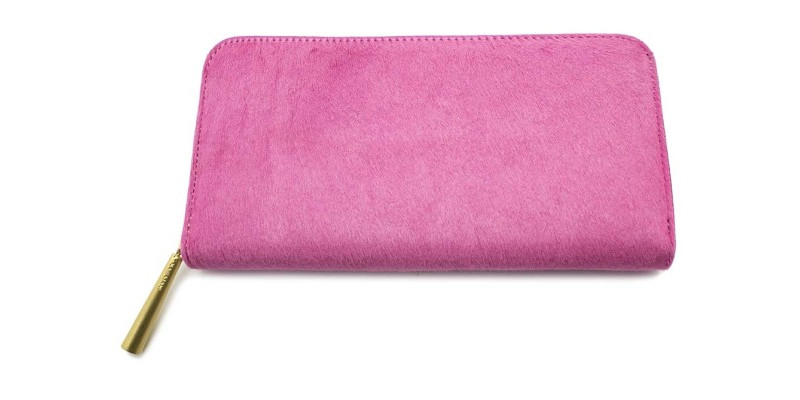 ハイクオリティーレザーのピンクの長財布