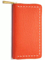 日本製、革の長財布 オレンジ