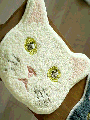 猫の顔マット 白
